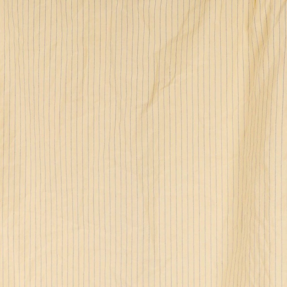 Evan Picone 100% Cotton Button Down Pastel Yellow Vertical Stripes Long Sleeve - Picture 5 of 6